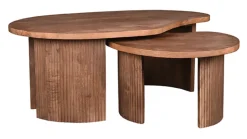 Organische Salontafel Timon Mangohout, Set van 2 stuks