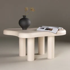 Organische Salontafel Trene 100 x 71cm, kleur Wit