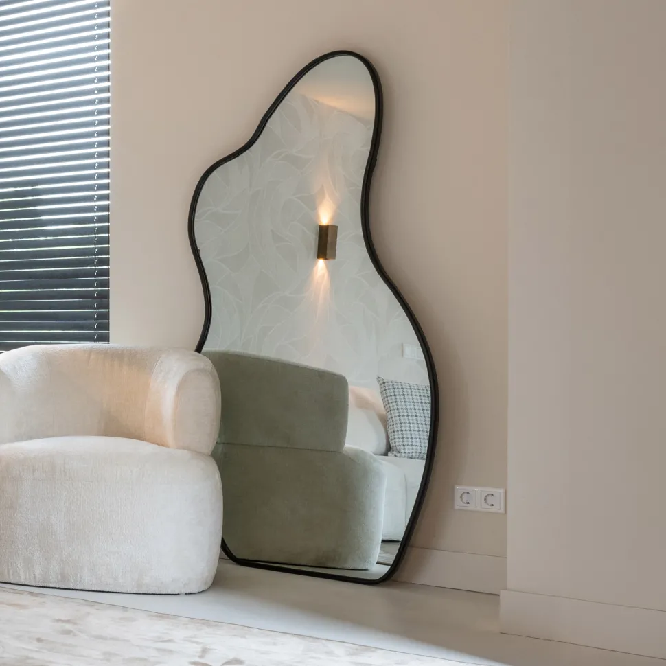 Organische Spiegel Aldon 181 x 91cm, kleur Zwart