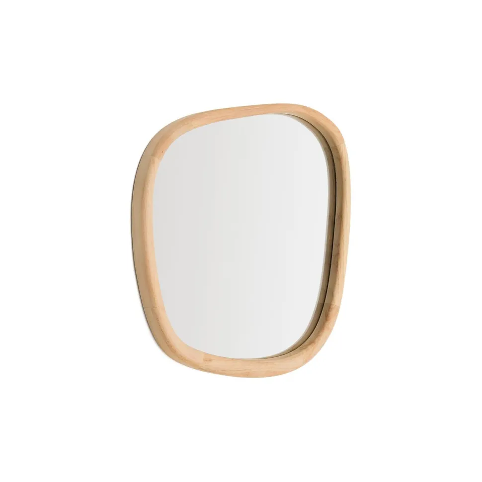 Organische Spiegel Alura Teakhout, 47 x 45cm