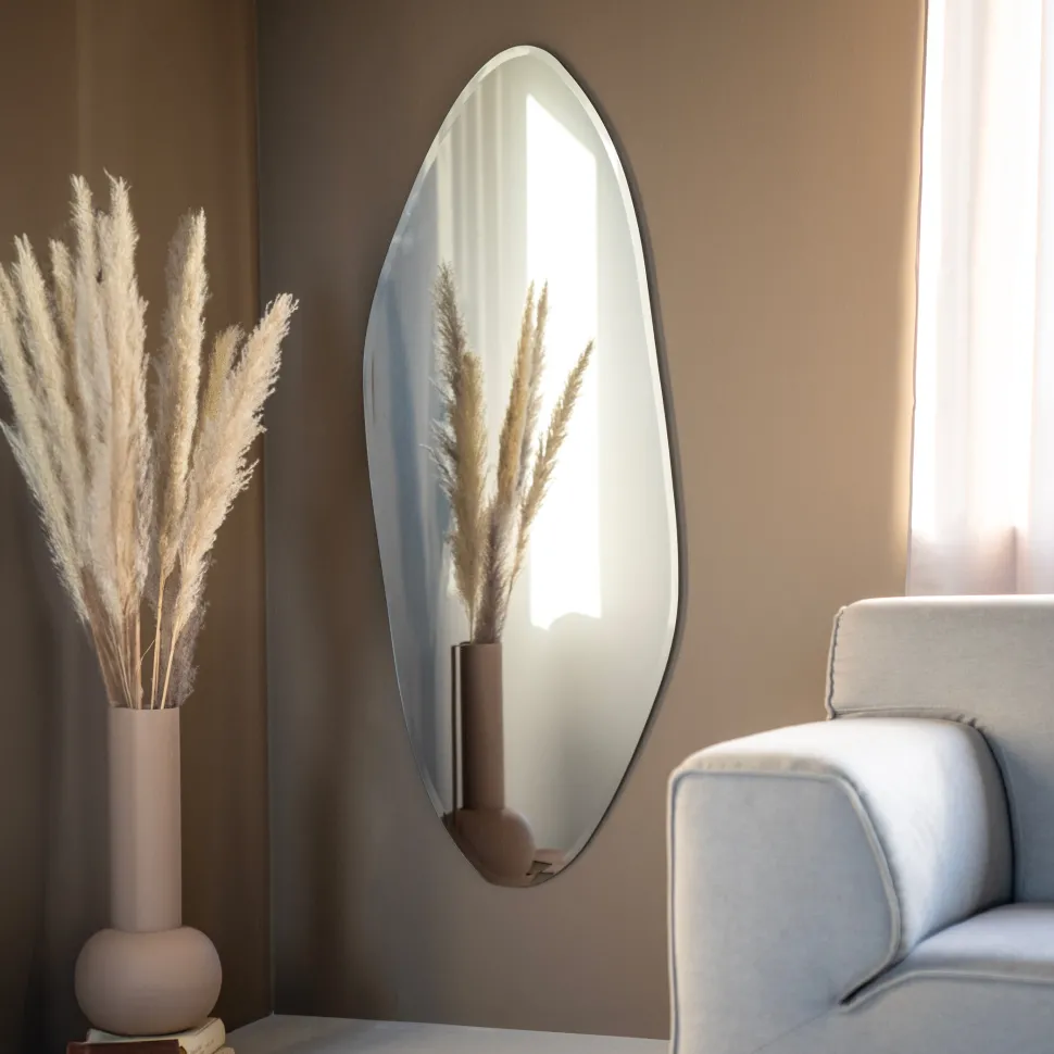 Organische Spiegel Gem randloos, 150 x 60cm