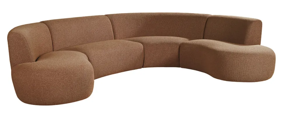 Organische U-Bank Florence Bouclé