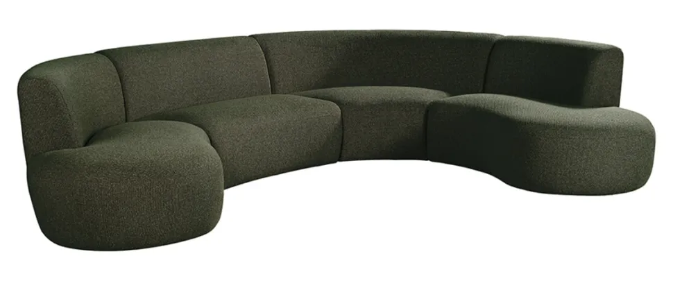 Organische U-Bank Florence Bouclé