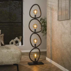 Organische Vloerlamp Joelle 4-lamps, Artic Black finish