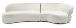 Organische 2,5-zits Bank San Remo Bouclé, 295cm, kleur Simply White