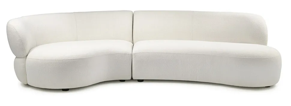 Organische 2,5-zits Bank San Remo Bouclé, 295cm, kleur Simply White