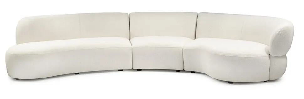 Organische 3,5-zits Bank San Remo Bouclé, kleur Simply White