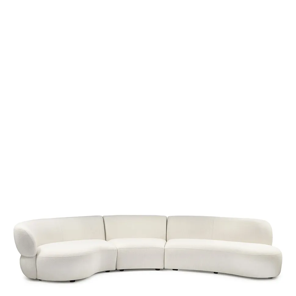 Organische 3,5-zits Bank San Remo Bouclé, kleur Simply White