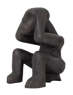 Ornament Hear Nothing Mahoniehout