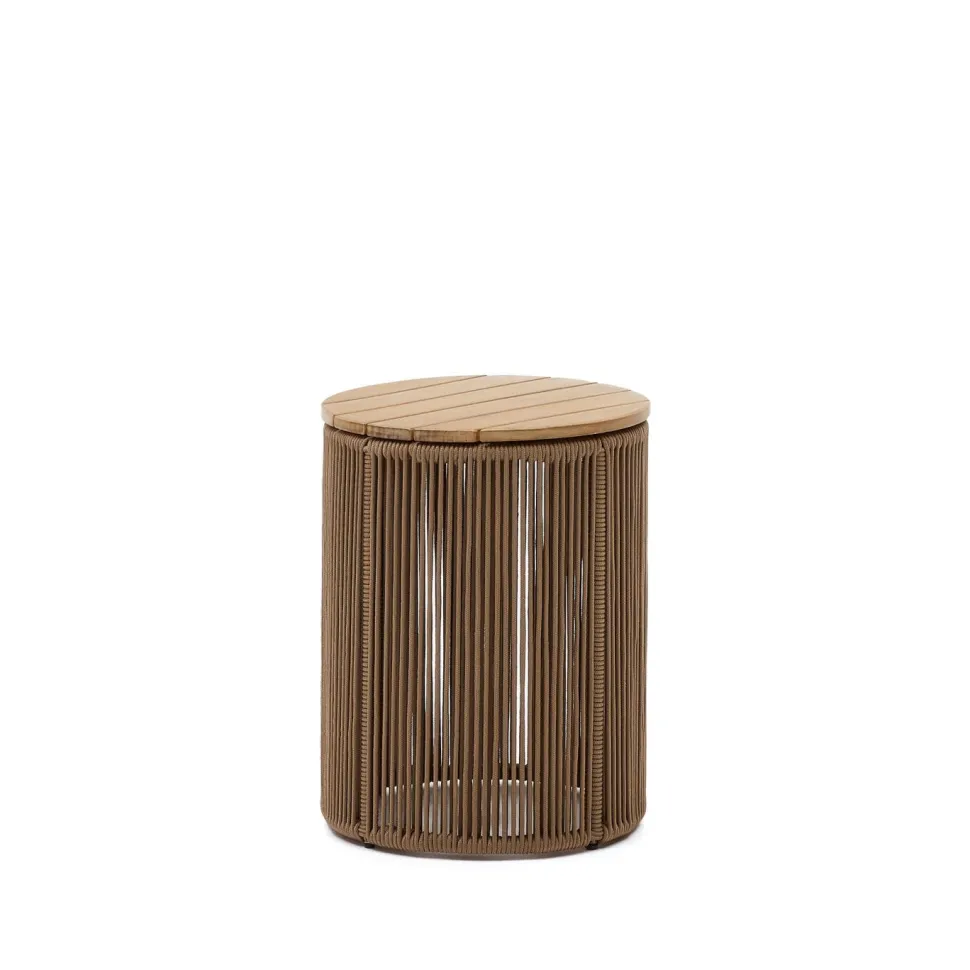 Outdoor Bijzettafel Dandara Acaciahout en touw, 40cm