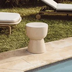 Outdoor Bijzettafel Mesquida 36cm, kleur Beige