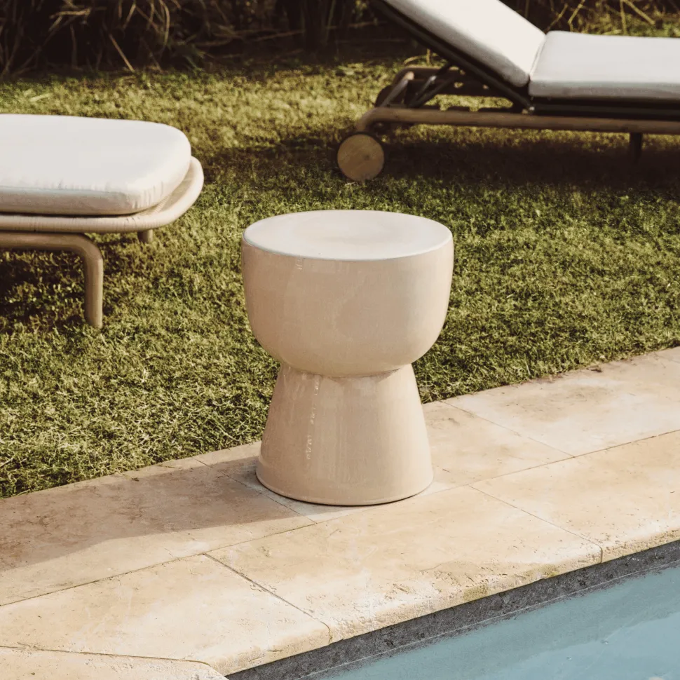 Outdoor Bijzettafel Mesquida 36cm, kleur Beige