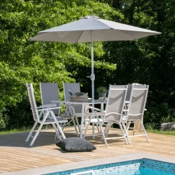 Outdoor Diningset Rosemary Met parasol