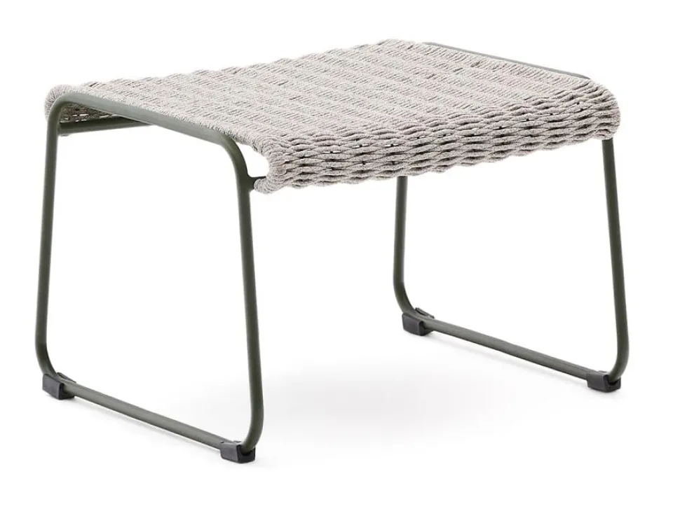 Outdoor Hocker Maurina Handgeweven touw en staal