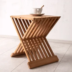 Outdoor Inklapbare Bijzettafel Leea Teakhout, 40 x 40cm