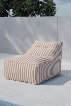 Outdoor Loungestoel Carlson kleur Peach Gestreept