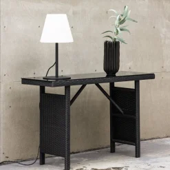 Outdoor Sidetable Davinia Wicker, 120cm, kleur Zwart