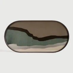 Ovaal Dienblad Wabi Sabi 71 x 36cm, kleur Graphite