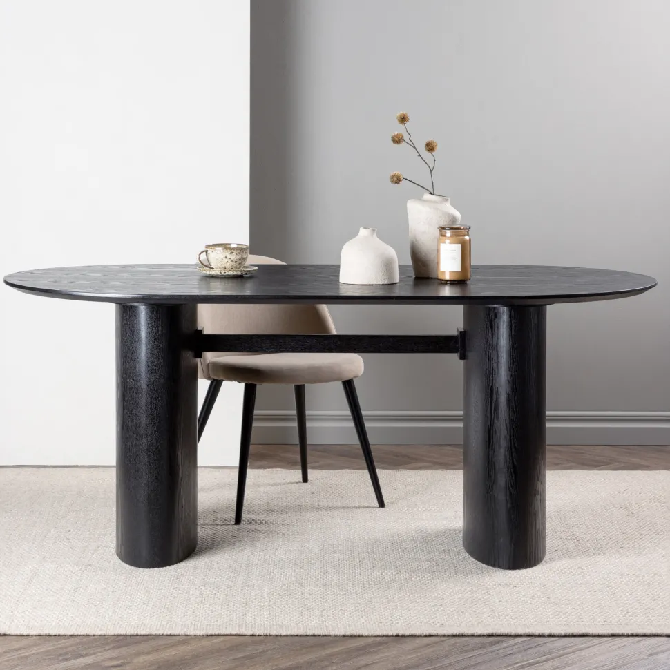 Ovale Eettafel Analuisa MDF, 180 x 75cm