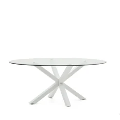 Ovale Eettafel Argo Glas, 200 x 100cm