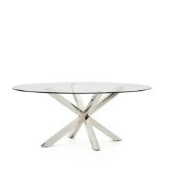 Ovale Eettafel Argo Glas, 200 x 100cm