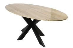Ovale Eettafel Avalon Travertin, 230 x 115cm
