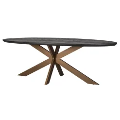 Ovale Eettafel Blackbone Eiken en brass