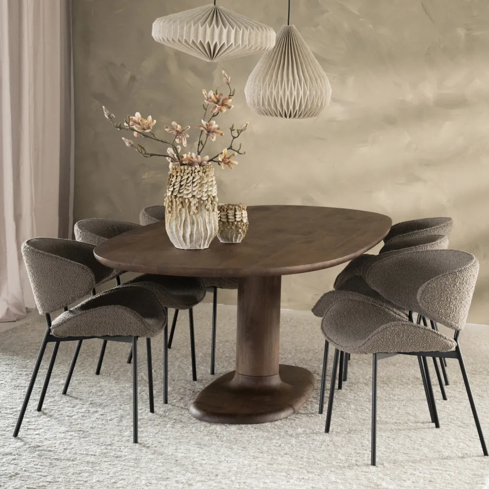 Ovale Eettafel Coco Mangohout, kleur Bruin