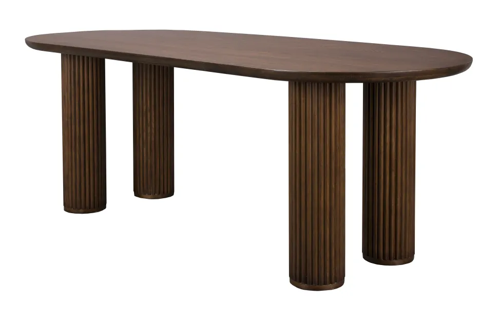 Ovale Eettafel Dean Walnootlook, 220 x 90cm