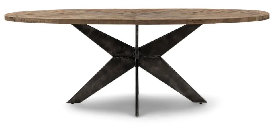 Ovale Eettafel Falcon Crest Eikenhout, 230 x 105cm