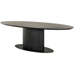 Ovale Eettafel Gordon Eiken, kleur Dark Coffee