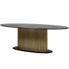 Ovale Eettafel Ironville Mangohout en marmer, 235 x 110cm