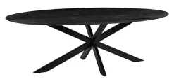 Ovale Eettafel James Mangohout, kleur Zwart