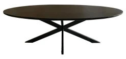 Ovale Eettafel Jesper Mangohout, 240 x 110cm, kleur Zwart