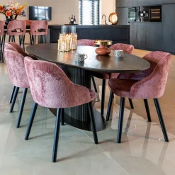 Ovale Eettafel Luxor Eikenhout, kleur donkerbruin