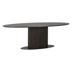 Ovale Eettafel Luxor Eikenhout, kleur donkerbruin