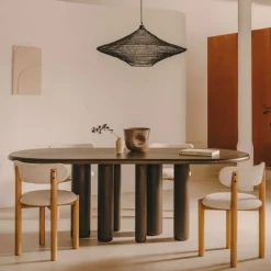 Ovale Eettafel Mailen Essenhout, 220 x 105cm