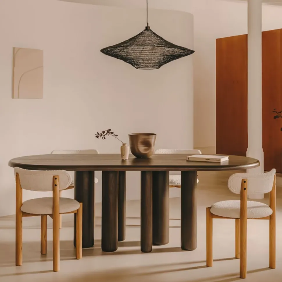 Ovale Eettafel Mailen Essenhout, 220 x 105cm