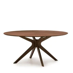 Ovale Eettafel Naanim Rubberhout, 180 x 110cm