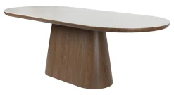 Ovale Eettafel Nathen Walnoot en marmerlook