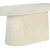 Ovale Eettafel Patrice Mangohout, kleur Crème