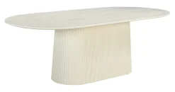 Ovale Eettafel Patrice Mangohout, kleur Crème