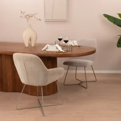 Ovale Eettafel Sadey Mangohout, kleur Naturel