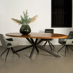 Ovale Eettafel Selva Mangohout, kleur Naturel