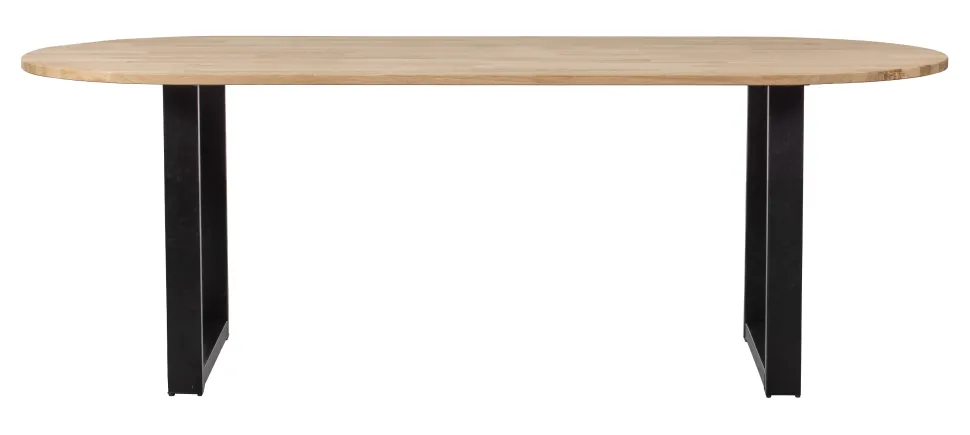 Ovale Eettafel Tablo met U-poot, 220 x 90cm