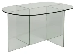 Ovale Salontafel Linea Glas, 80 x 60cm