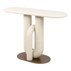 Ovale Sidetable Winslow 130cm, kleur Wit