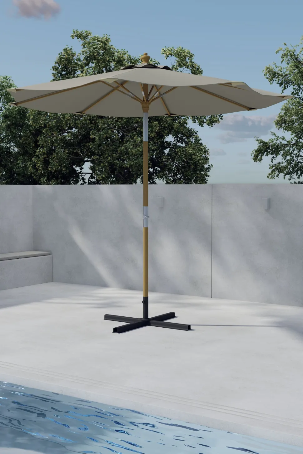 Parasol Genese 270cm, kleur Beige