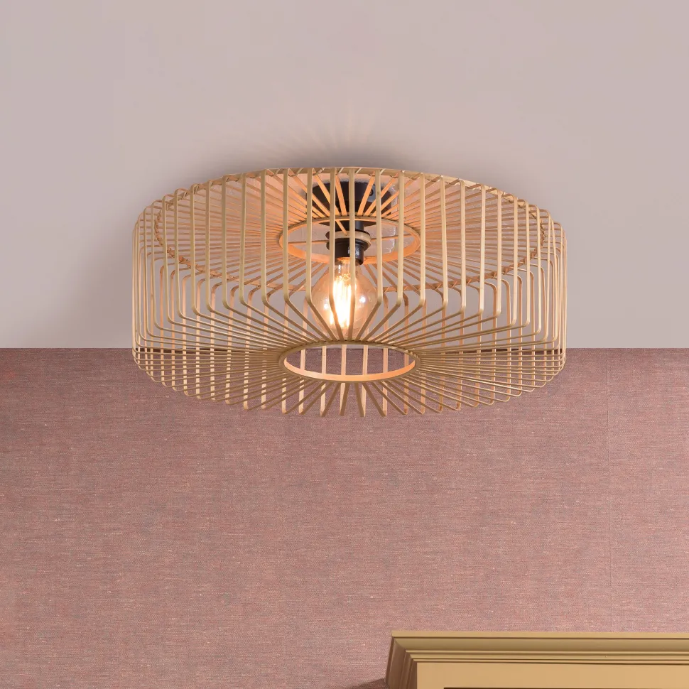 Plafondlamp Bromo Rond, Bamboe