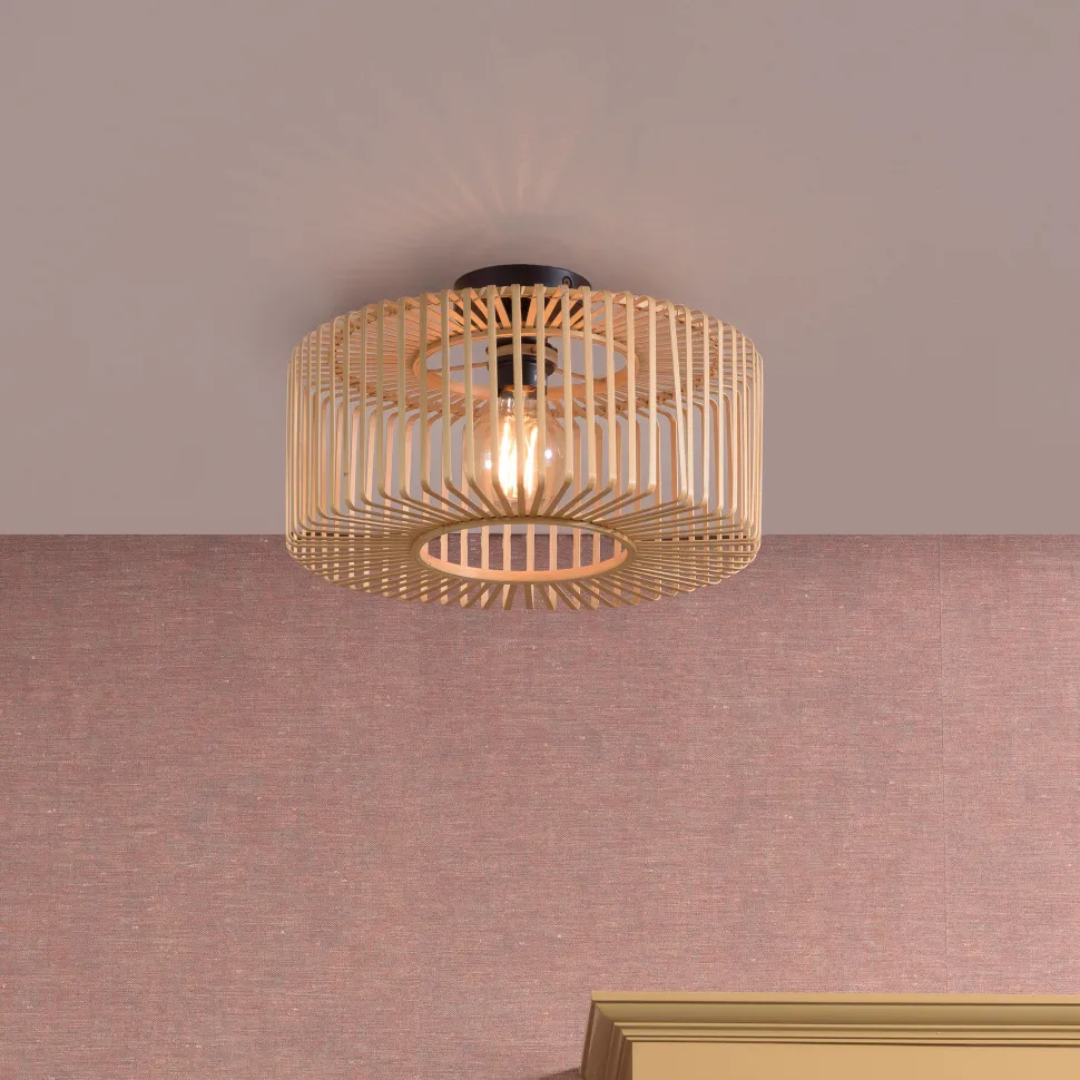 Plafondlamp Bromo Rond, Bamboe